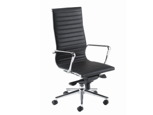 Aria Ribbed High Back Leather Manager Chair