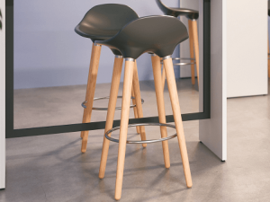 Detente High Stool with Low Backrest