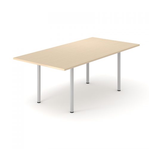 Optima Rectangle Meeting Table with Wooden Legs – Office Furniture ...