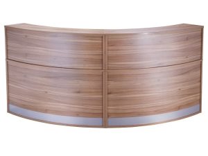 OFR Curve Reception Desk with 2 Wooden Counter Tops