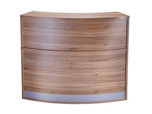 OFR Single Curve Reception Desk with Wooden Counter Top
