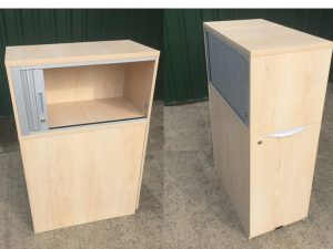 Maple Desk End Pedestal with Cupboard Top