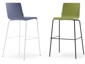 Moon High Stool with Upholstered Seat