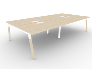 Dialogue 4 Person Back to Back Starter Desk with Cable Access Hatch