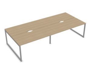 Nova O 4-Person Back to Back Desk with Scallop Cut-Out