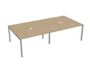 Nova U 4 Person Back to Back Desk with Scallop Cut-Out
