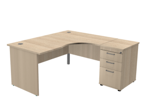 Optima Plus Crescent Desk with Pedestal