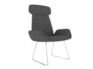 Reflect Lounge Chair with Chrome Skid Base