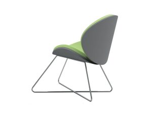 Corona Reception Chair with Round Back & Wire Frame Base
