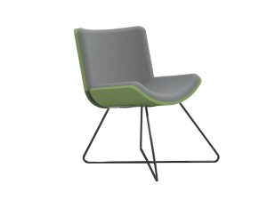 Corona Reception Chair with Square Back & Wire Frame Base
