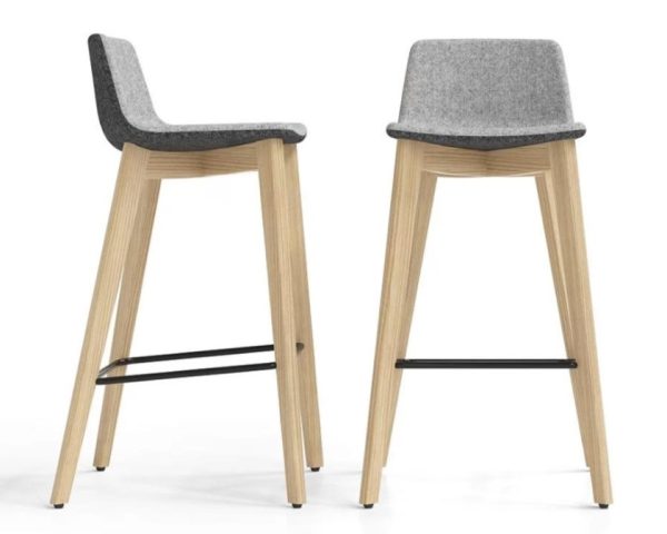 Twist & Sit High Stool with Wooden Leg Frame