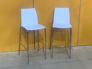 Pair of High Stools in White