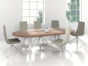 Forum Oval Meeting Table with Trumpet Base