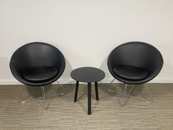 Allermuir Conic Tub Chair in Black Leather