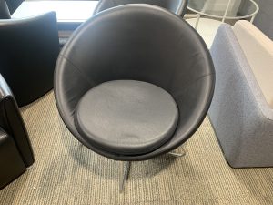 Allermuir Conic Tub Chair in Black Leather