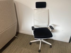 Stratus White Mesh Back Task Chair with Black Seat