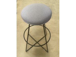 Set of 2 High Stools in Grey & Black