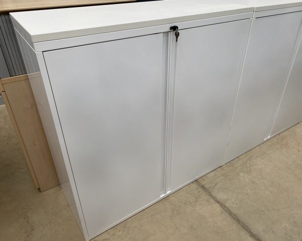 Used Metal Cupboard in White - Image 2