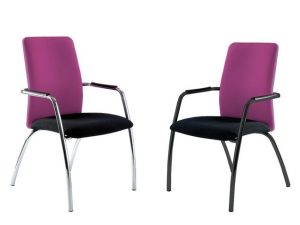 Breeze HB Meeting Chair with Black or chrome 4 Legged Frame