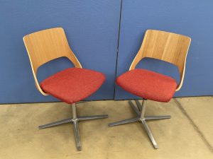 Pair of Wooden Back Meeting Chairs by Kinnarps