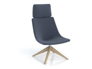 MIA Lounge Chair with Wooden Base