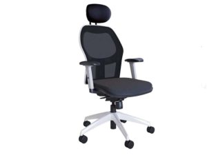 Alize Mesh Office Chair with White Frame & Headrest