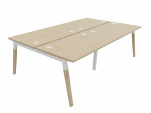 Dialogue 4 Person Back to Back Starter Desk with Cable Ports