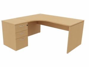 Retro Crescent Desk with Desk High Drawers