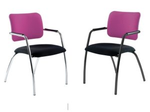 Breeze Meeting Chair with Black or Chrome 4 Legged Frame