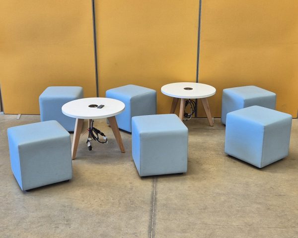 Johansson Light Blue Vinyl Leather Stools