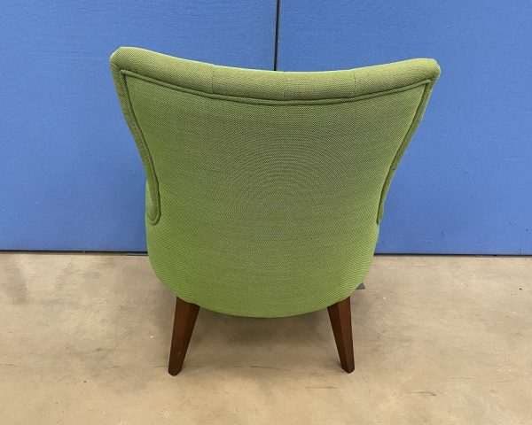 Lounge Chair in Green with Walnut Legs - Image 3