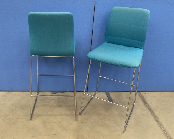 Boss Design Aaron Barstool in a Blue Fabric - Image 3