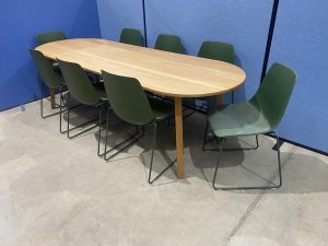 Oak Boardroom Table & 8 x Boss Meeting Chairs