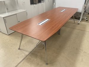 Boardroom Table | Walnut Top | Chrome Legs | 2 Pc. | Used