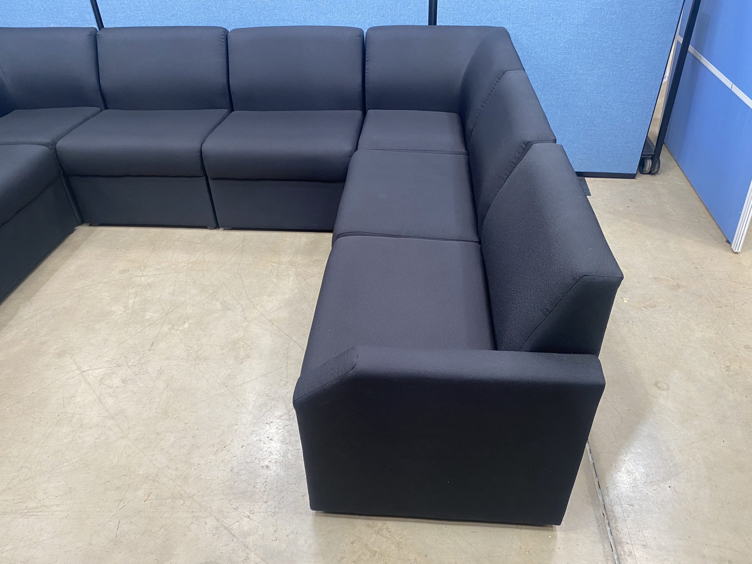 8 Pc. Modular Reception Seating | Black Fabric | Used - Image 2