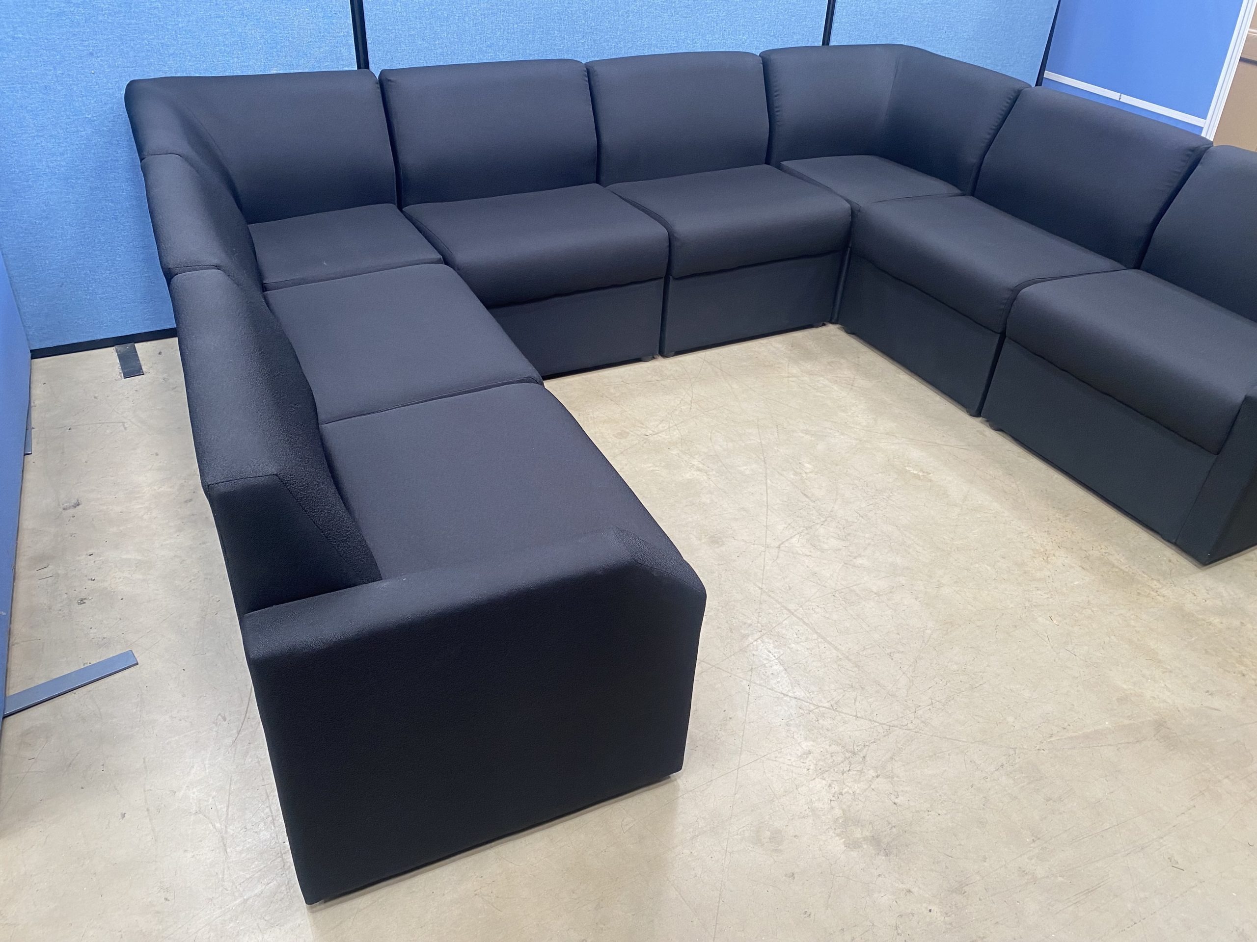 8 Pc. Modular Reception Seating | Black Fabric | Used - Image 3