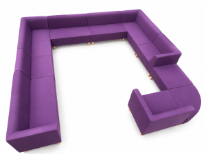Modular Reception Seating | Purple Fabric | Used