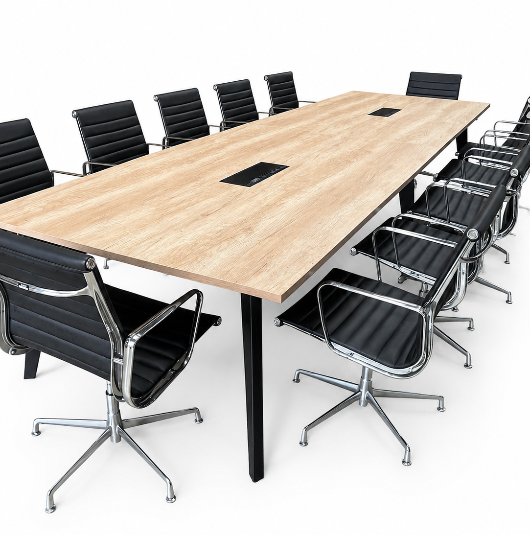 6 x Mobili Black Leather Swivel Meeting Chairs with Chrome Base | Used
