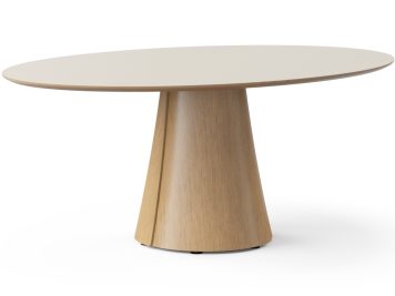 Botany Oval Meeting Table with Wooden Base