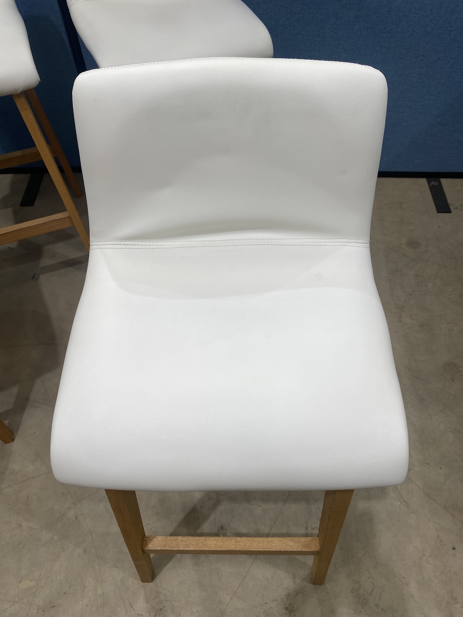 Set of 4 Vinyl Stools with Wood Frame | Used - Image 3